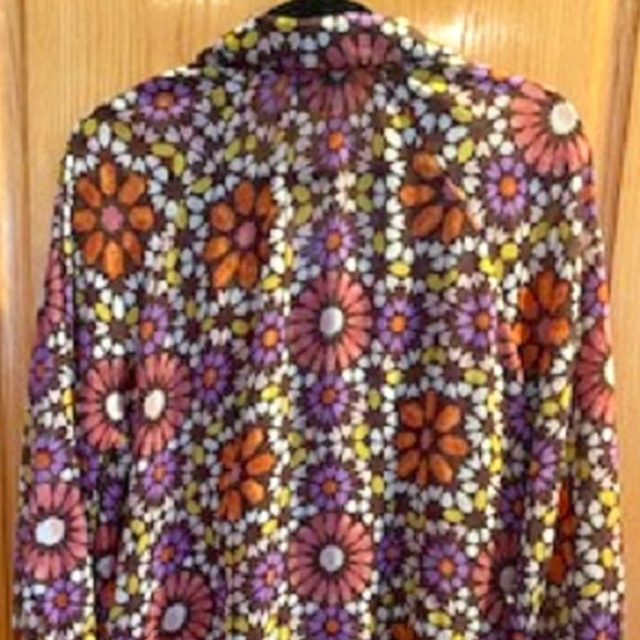 Linea Louis Dell'Olio Floral 2 Piece Skirt Set: Blouse & Pull-On Skirt w/ Belt L - Picture 2 of 8